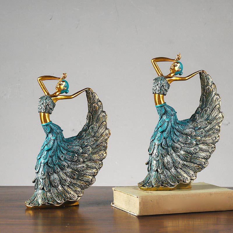 Dancer Figurines Peacock Abstract Art