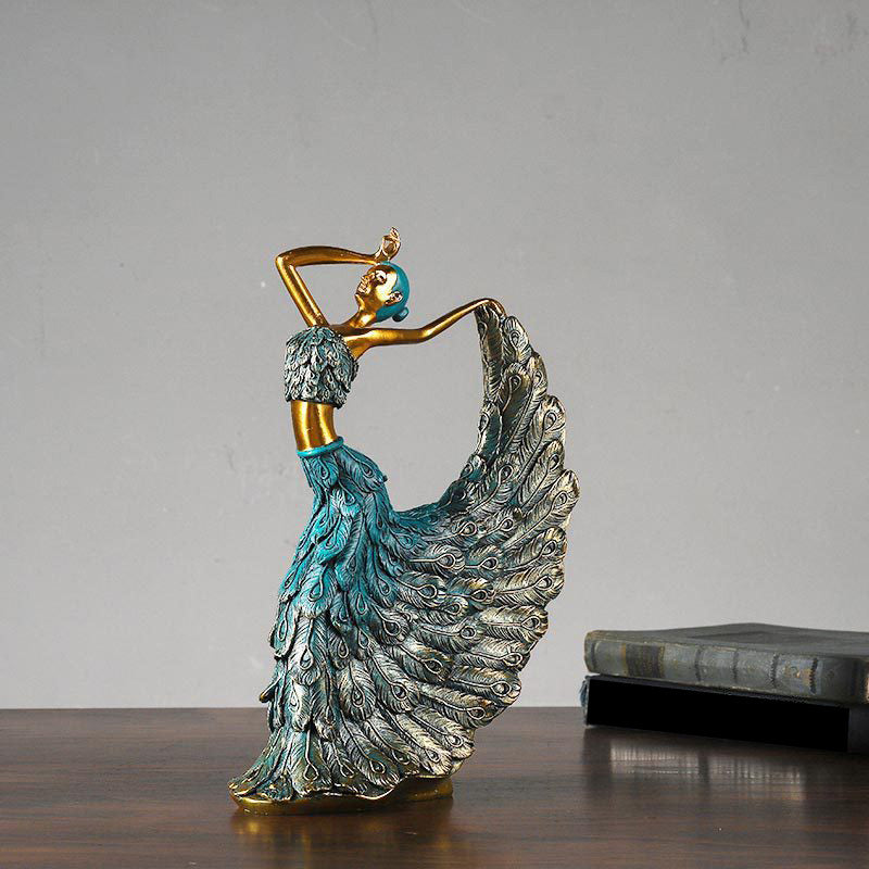 Dancer Figurines Peacock Abstract Art