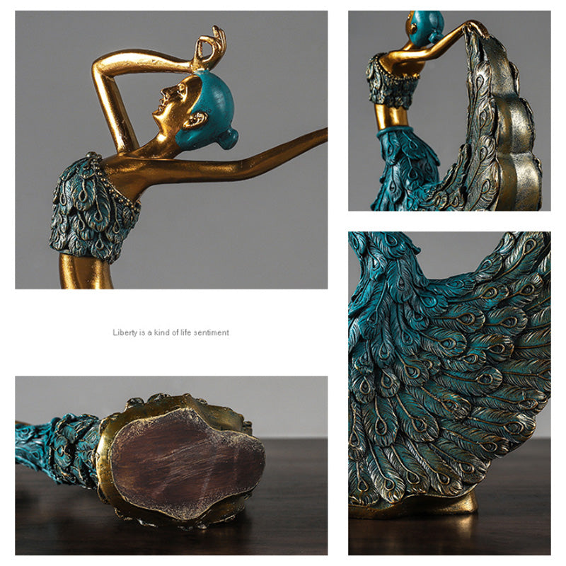 Dancer Figurines Peacock Abstract Art