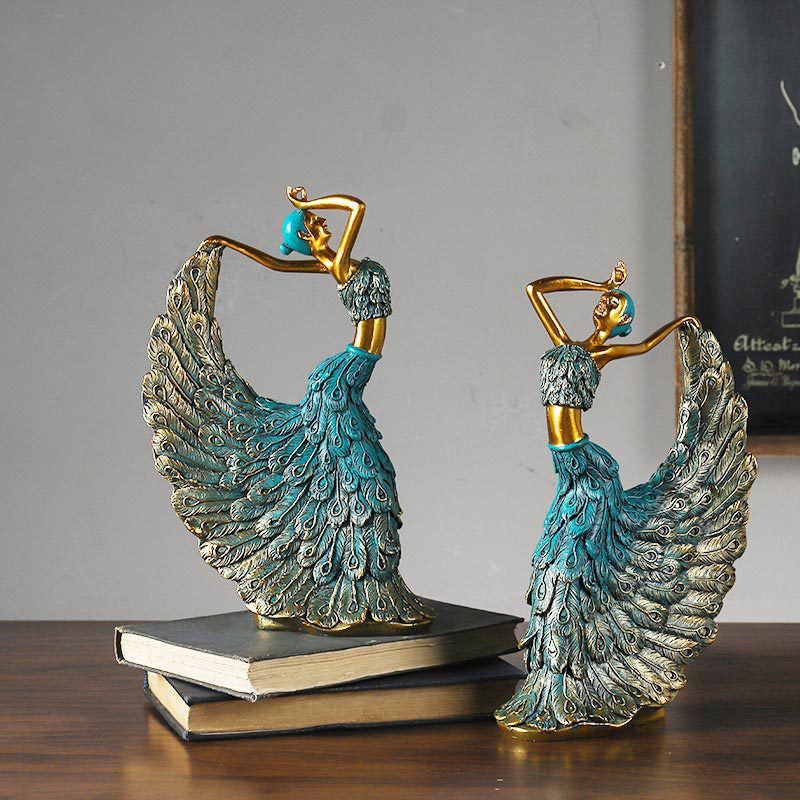 Dancer Figurines Peacock Abstract Art