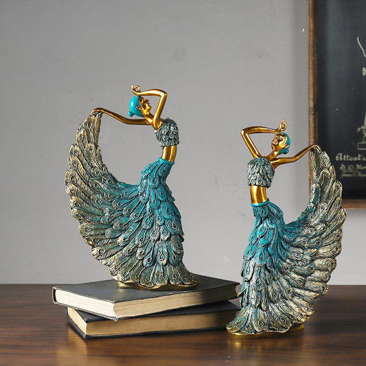 Dancer Figurines Peacock Abstract Art